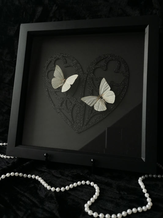 Florida White butterflies glitter entomology frame